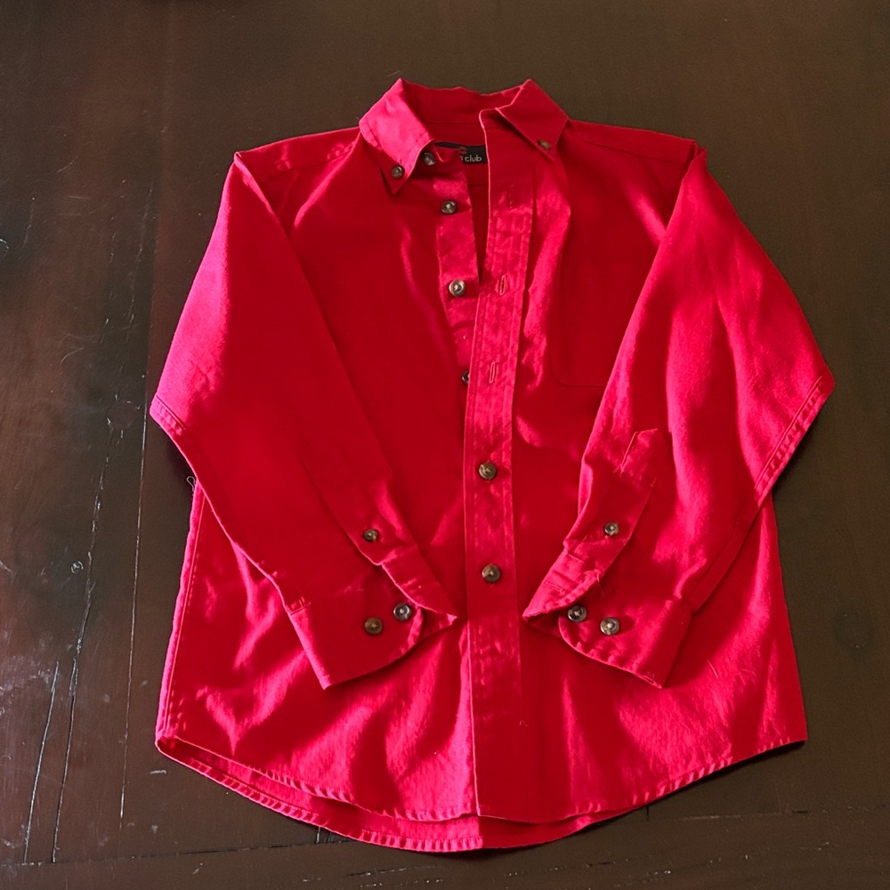 Class Club Vibrant Red Kids Button Down Shirt
